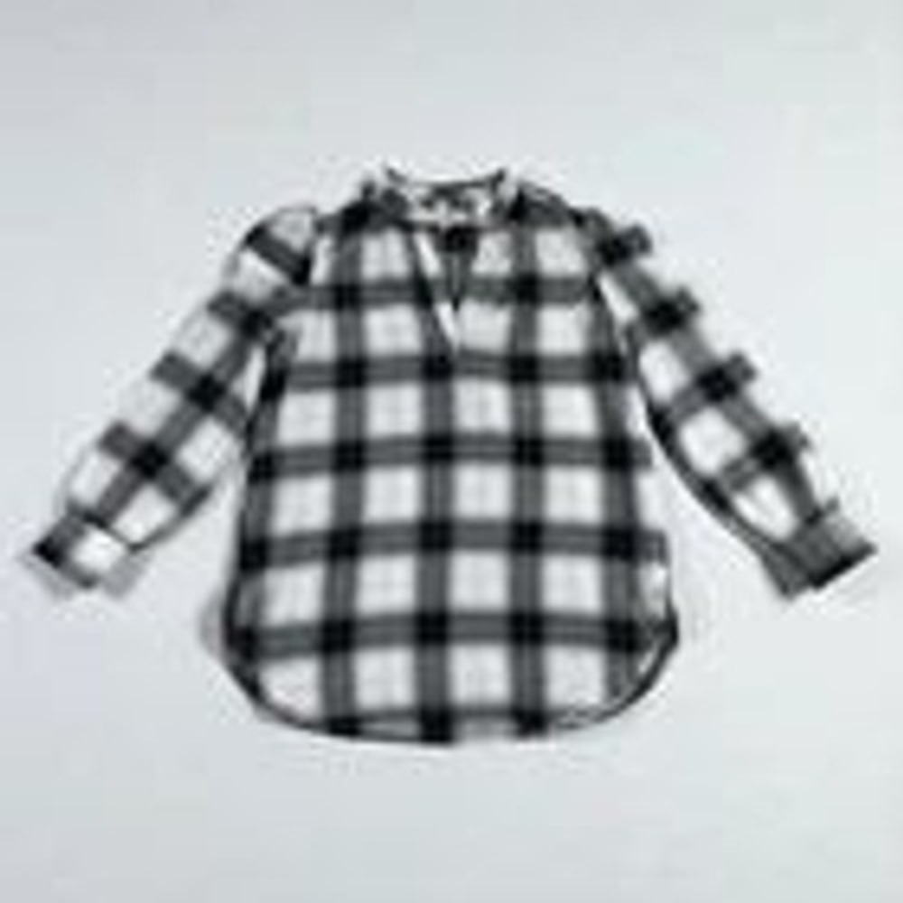 Ann Taylor Loft Womens Tunic Top Blouse‎ Size SP Black + White Plaid Fall New